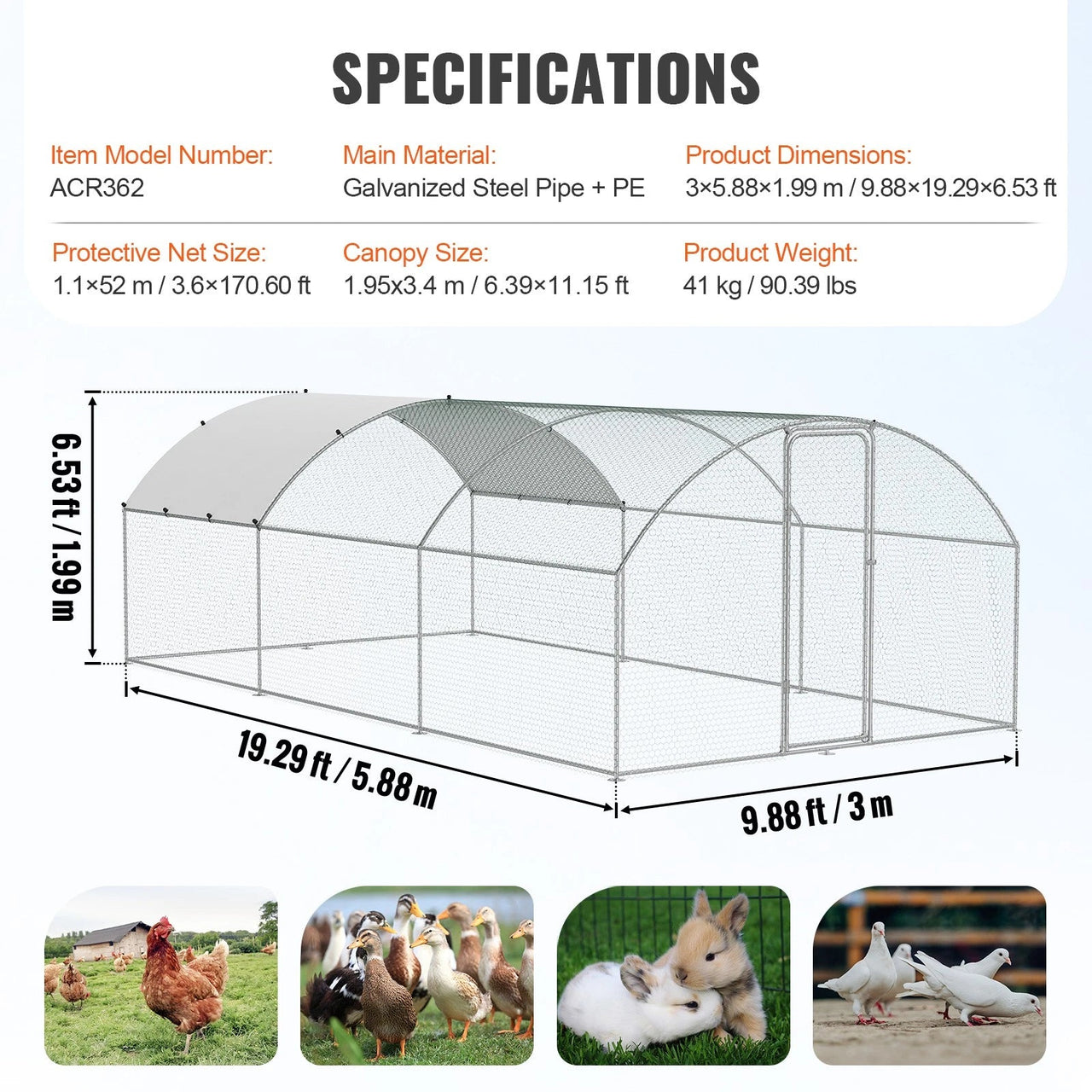Chicken Coop Run 6M× 3M×2M