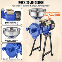 Thumbnail for 3000W Electric Grain Mill Grinder Machine for Commercial Home Coffee Bean Spice Corn Wheat Flour Rice Nut Cereal Tofu Sorghum Milling Refining