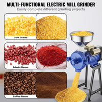 Thumbnail for 3000W Electric Grain Mill Grinder Machine for Commercial Home Coffee Bean Spice Corn Wheat Flour Rice Nut Cereal Tofu Sorghum Milling Refining