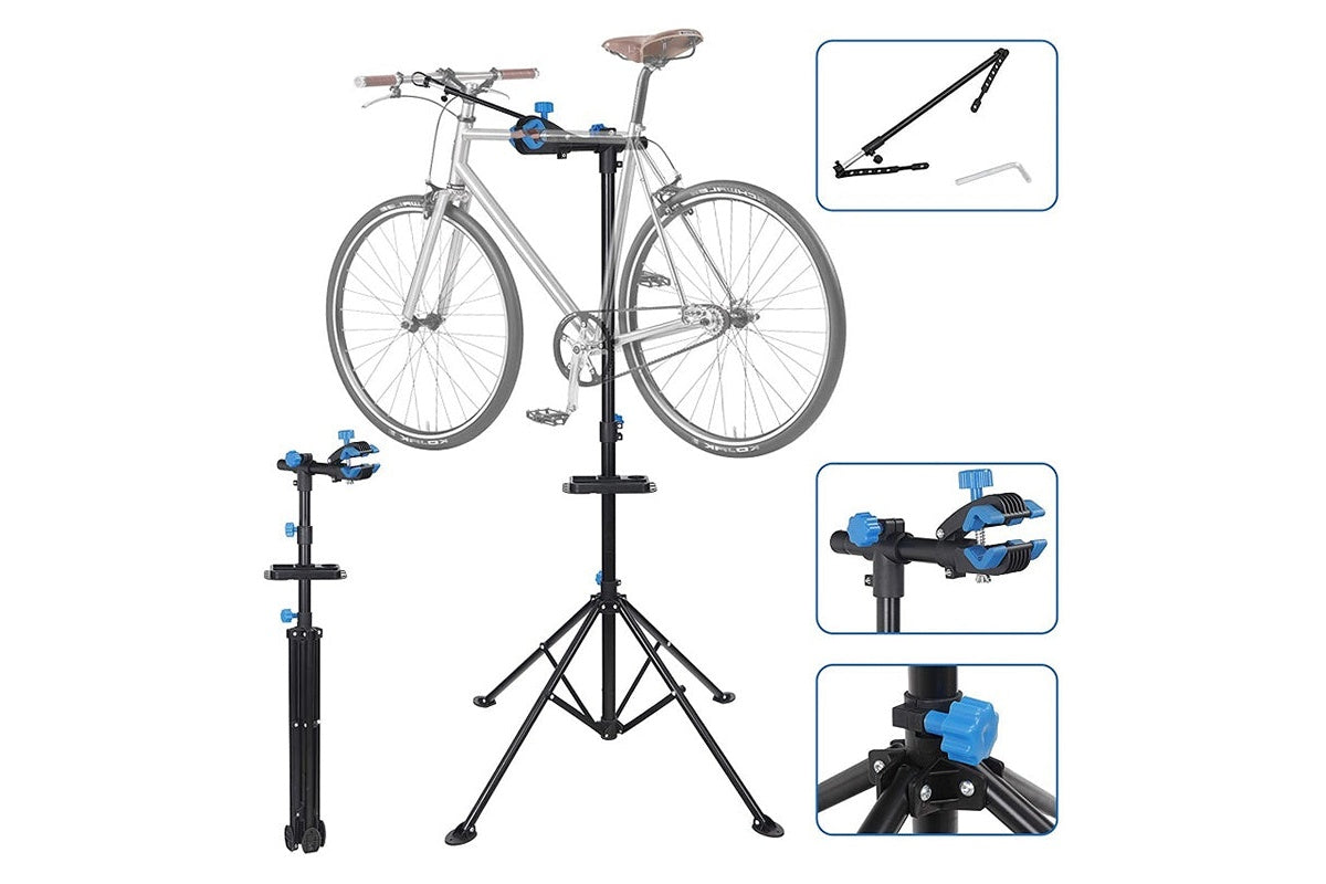 Foldable legs for stability on bike stand