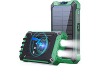 Thumbnail for Green and black solar power bank with USB ports