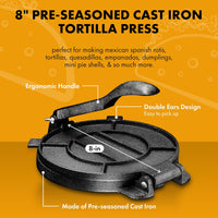 Thumbnail for Tortilla Press Cast Iron