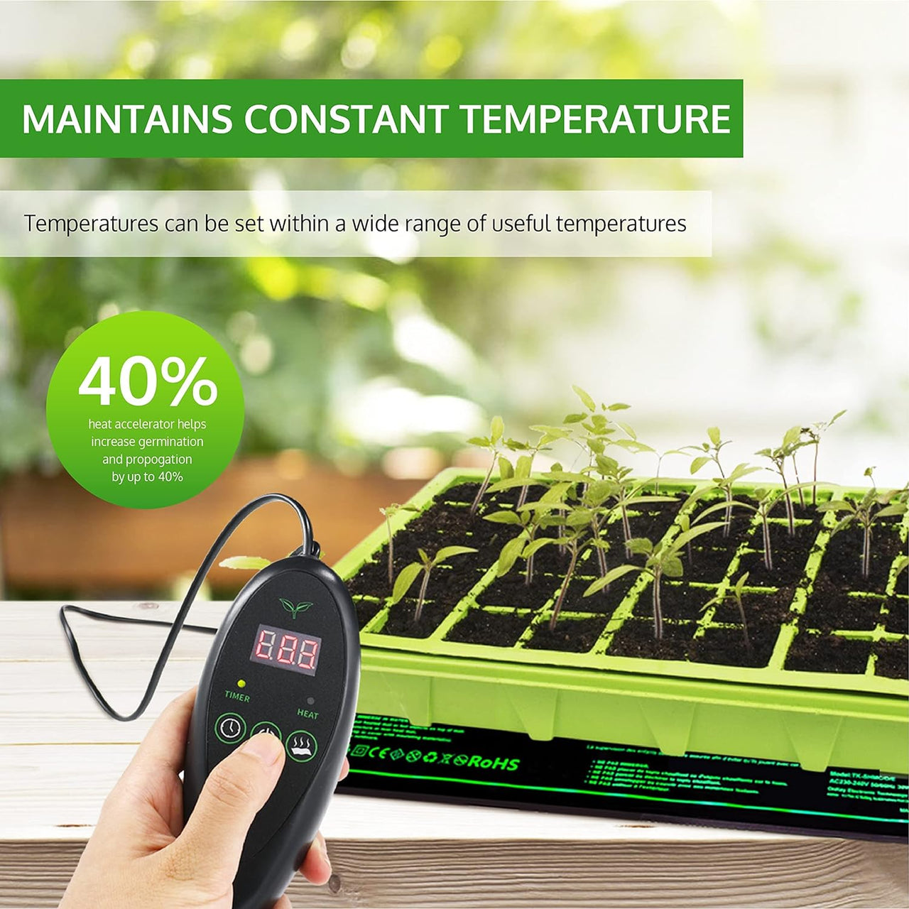 Seedling Heat Mat Plant Heated Pad 25x50CM