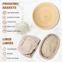 Thumbnail for Bread Proofing Basket Set, Banneton Bowl