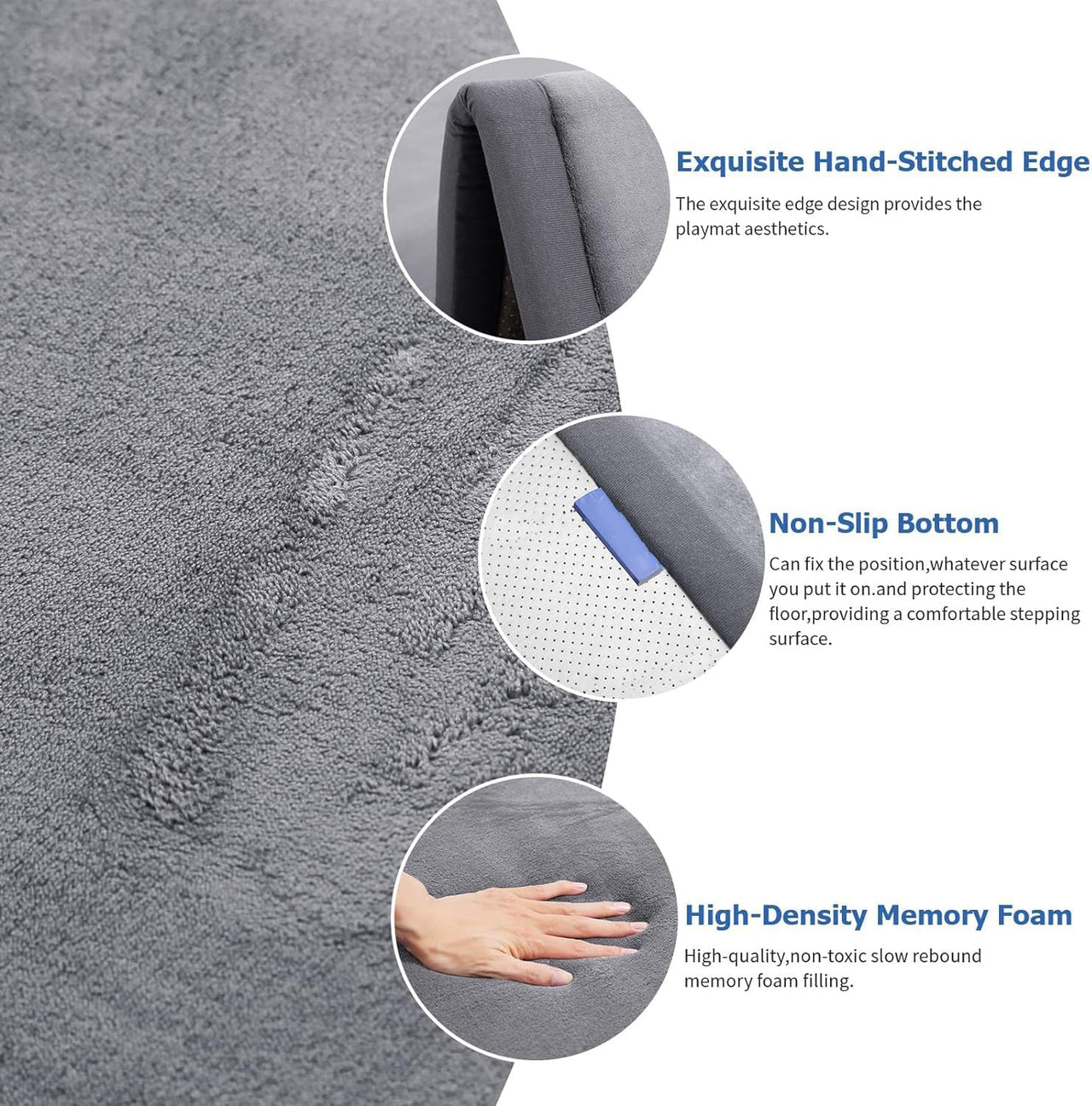 Soft play mat corner showing stitching detail