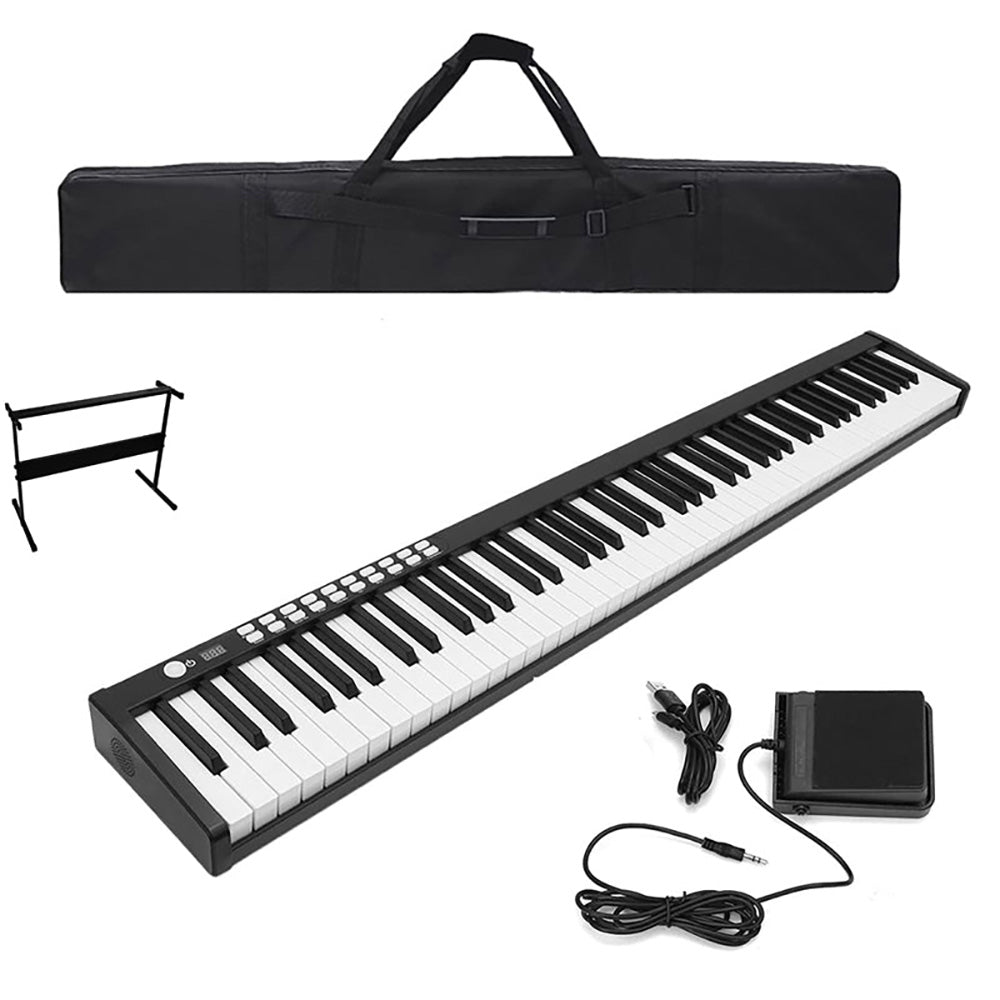 Keyboard piano with headphone and speaker ports