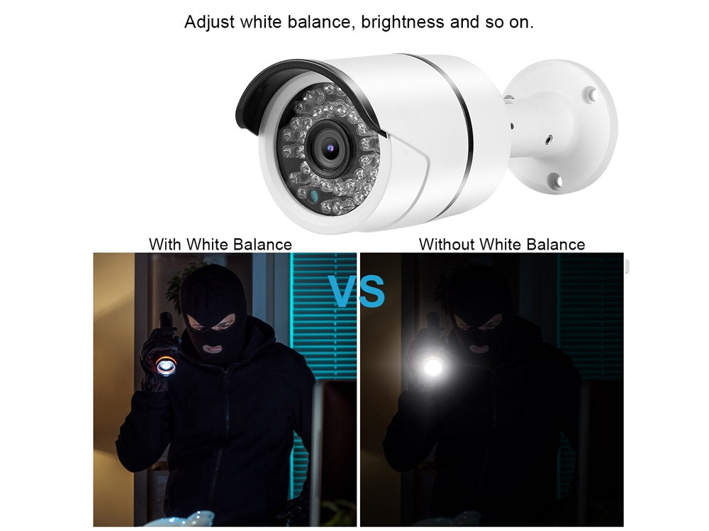 Security camera system 8 channel showing power adapters included