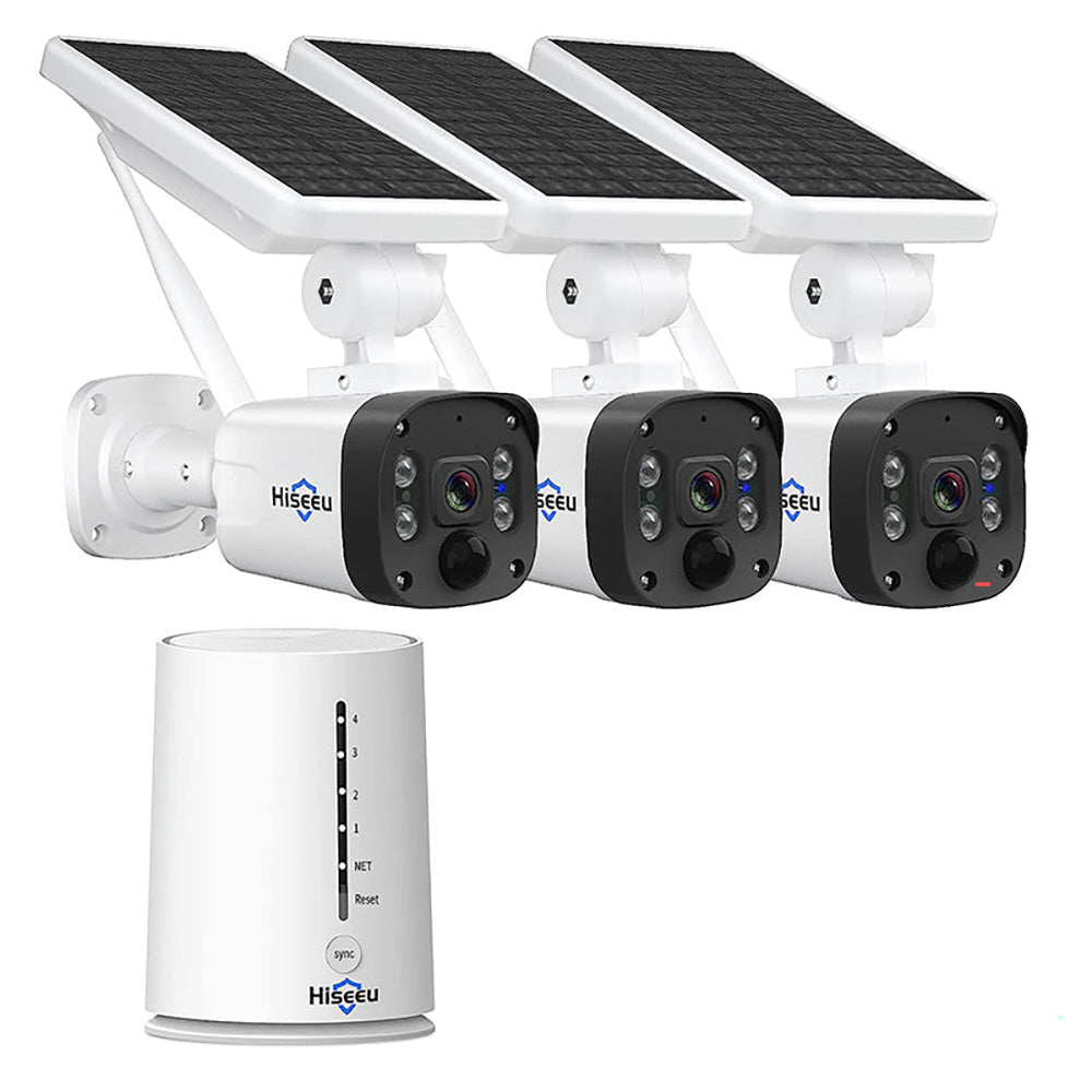 Wireless security camera with solar panel and screw installation