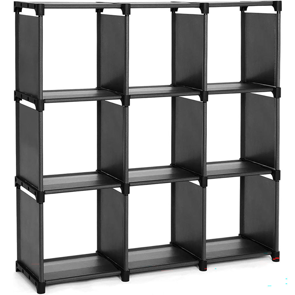 Storage shelves in living room setting