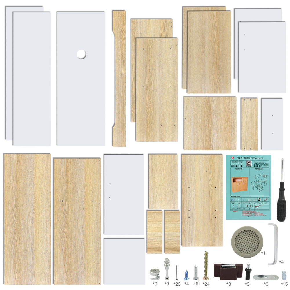 Kitchen cabinet drawer showing dimensions label