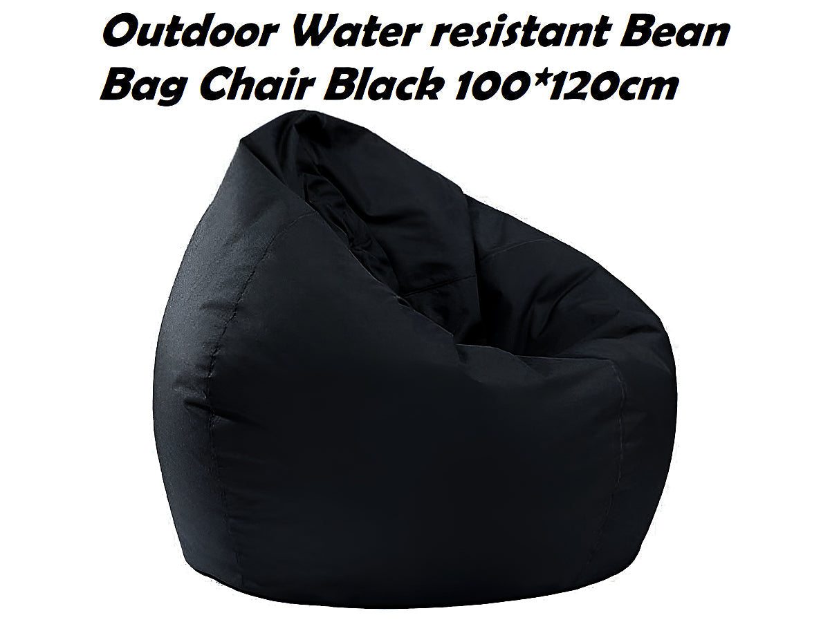 Black bean bag cover in modern living room