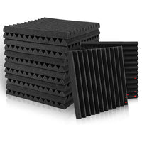 Thumbnail for Set of 10 black acoustic foam panels 30x30cm