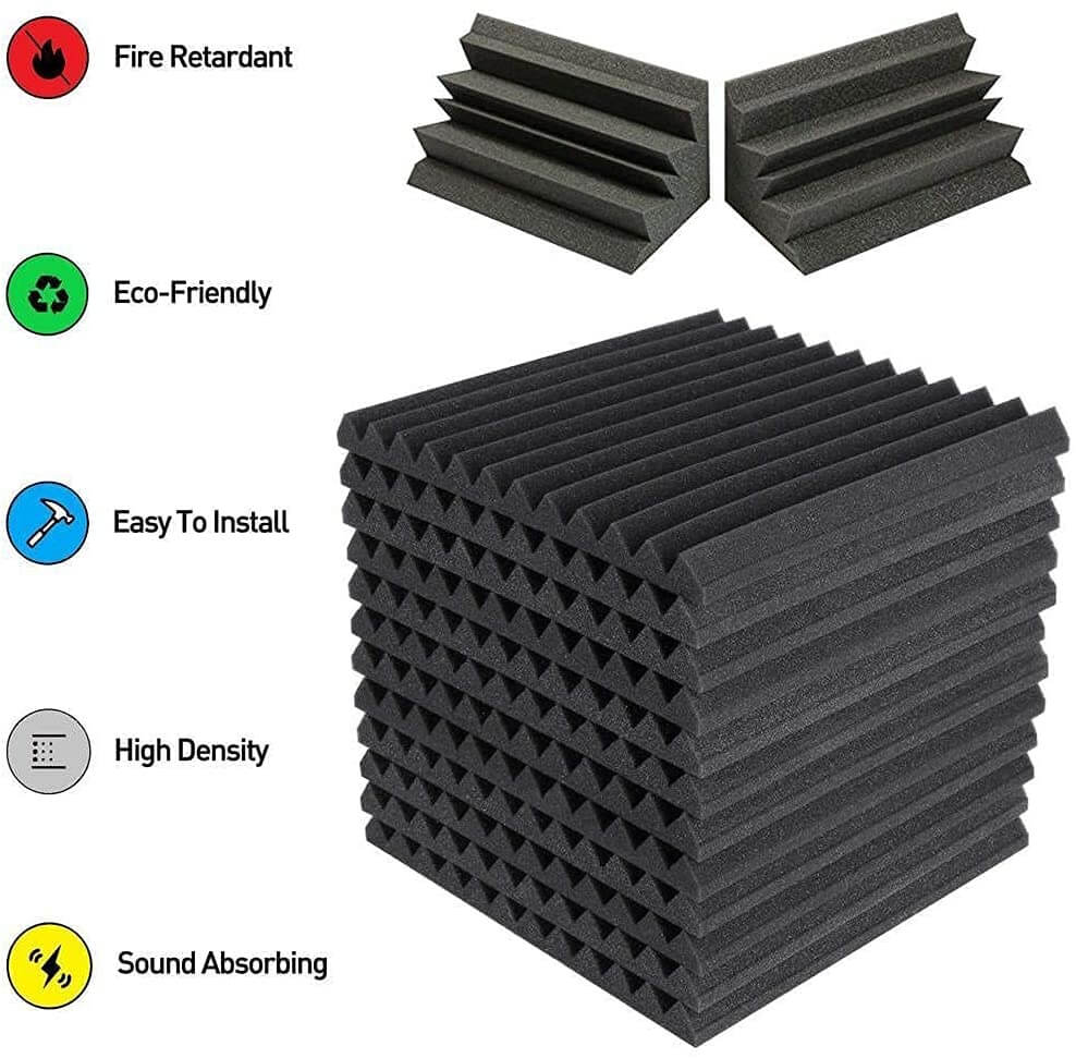 Acoustic foam with fire retardant label