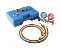 Thumbnail for 3 Way AC manifold gauge set hose connectors close-up