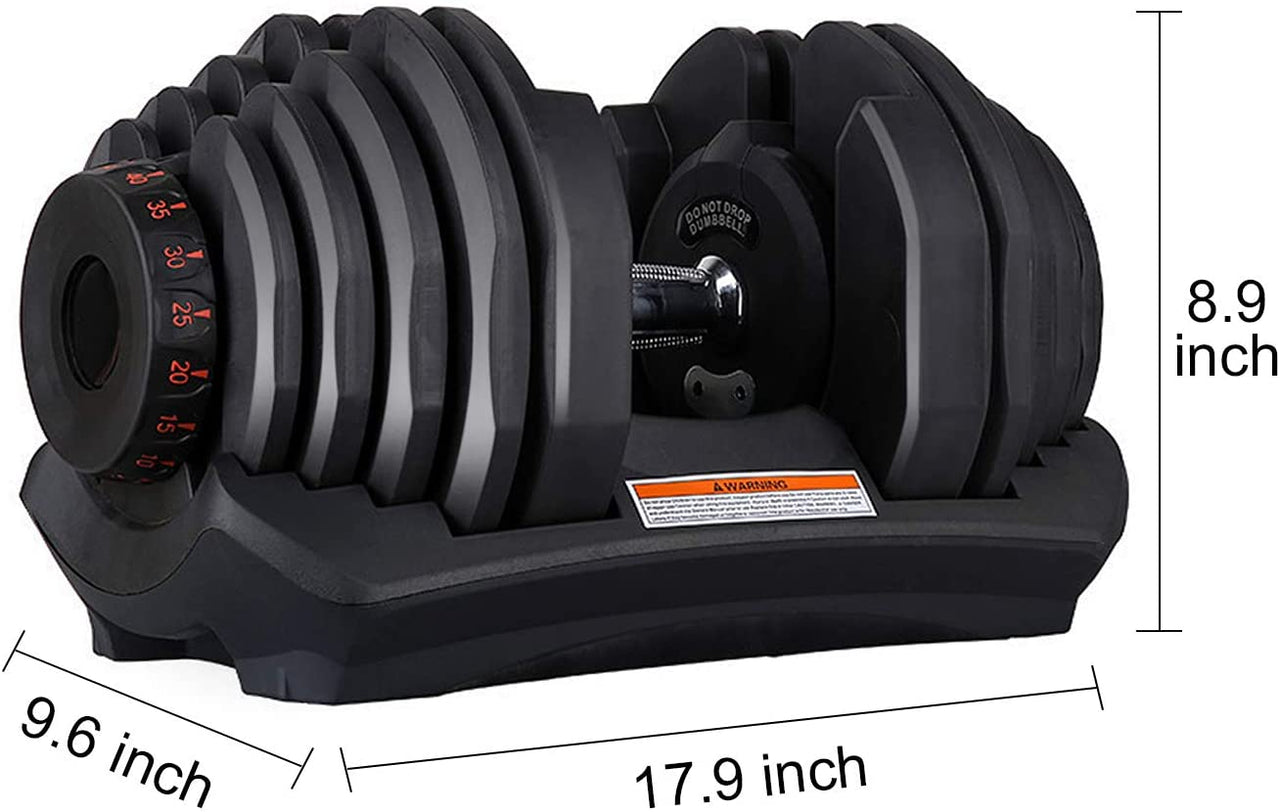Adjustable Dumbbells Pair 40KG Dial Weight Set for Home Gym