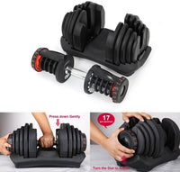 Thumbnail for Adjustable Dumbbells Pair 40KG Dial Weight Set for Home Gym
