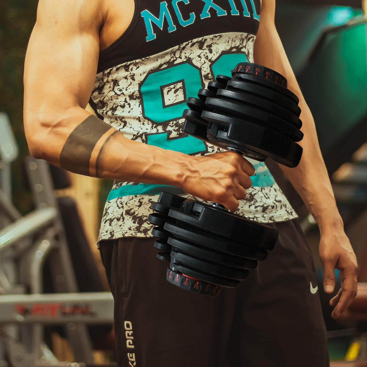 Adjustable Dumbbells Pair 40KG Dial Weight Set for Home Gym