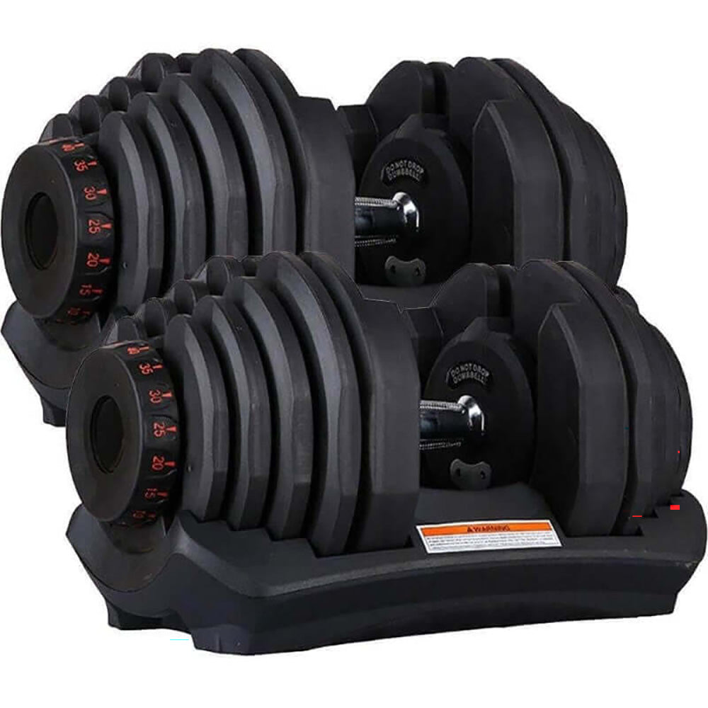 Adjustable Dumbbells Pair 40KG Dial Weight Set for Home Gym
