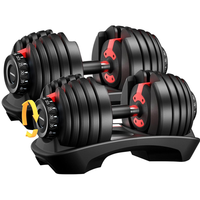 Thumbnail for User adjusting dumbbell weight with dial