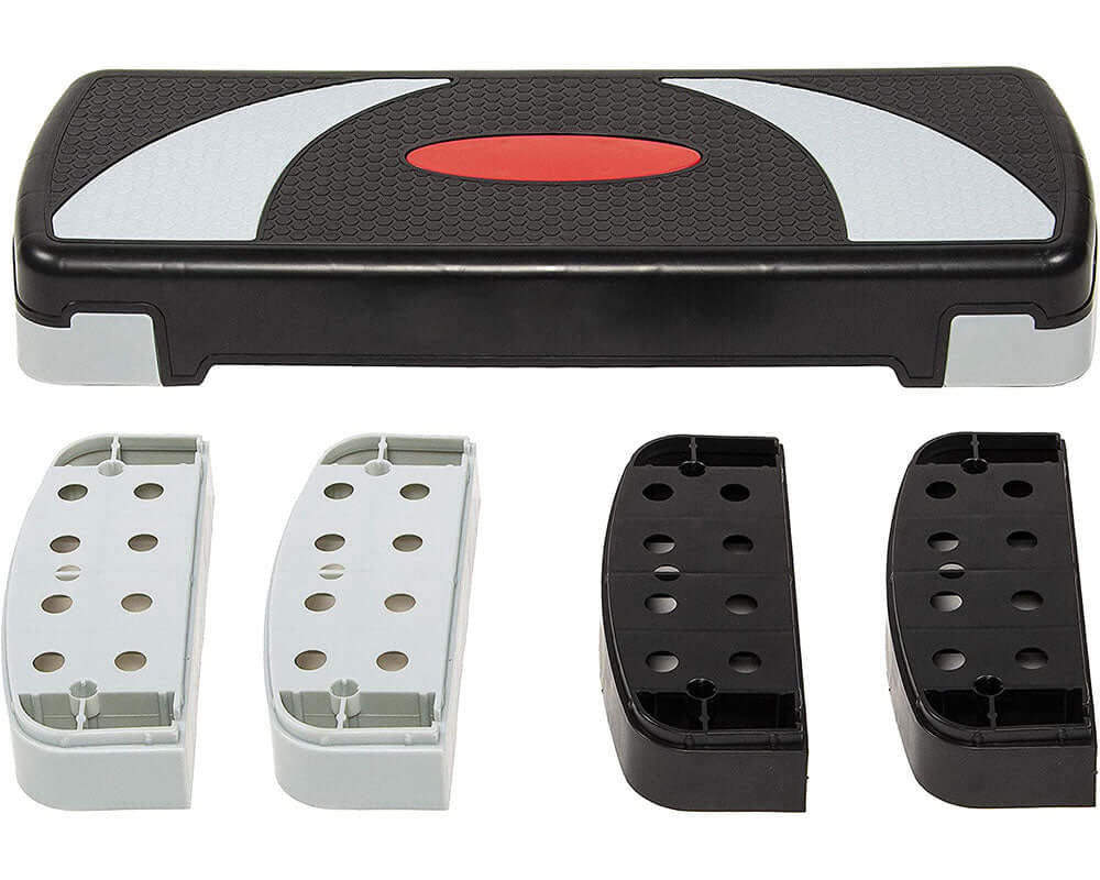 Adjustable aerobic stepper for fitness