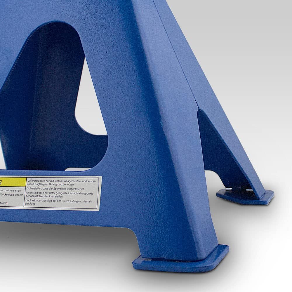 Side view of jack stand with carry handle