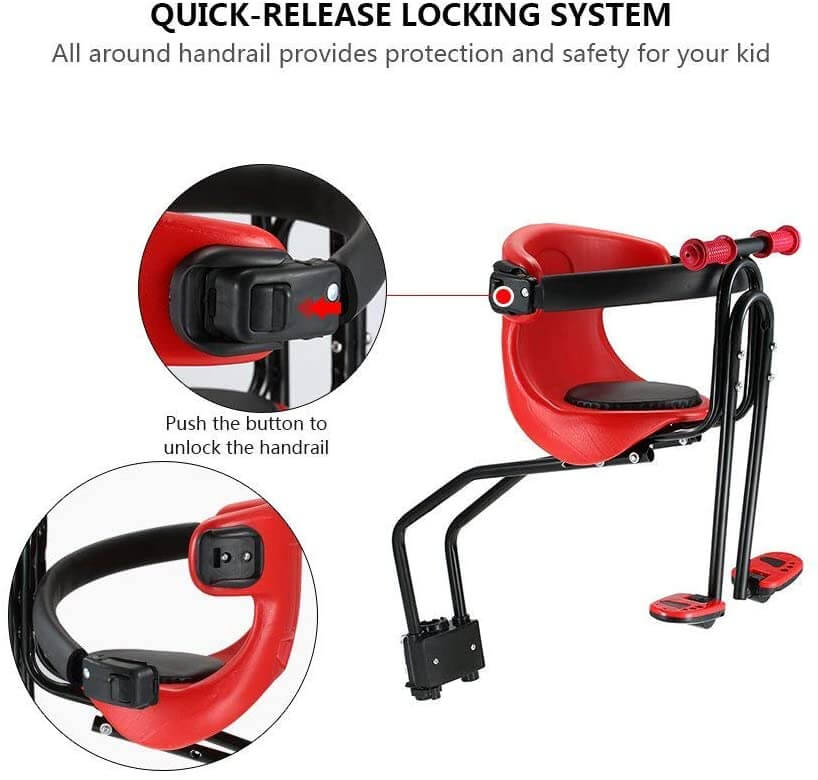 Baby Seat For Bike, Child Front Baby Seat Bike Carrier Red - The Shopsite