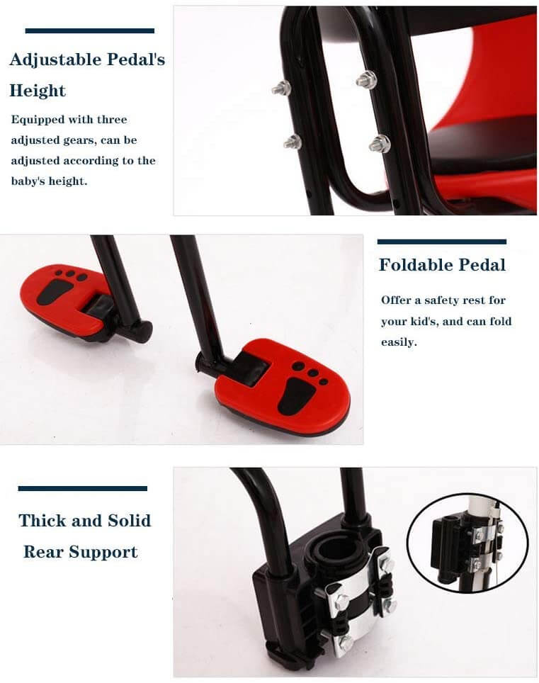 Baby Seat For Bike, Child Front Baby Seat Bike Carrier Red - The Shopsite