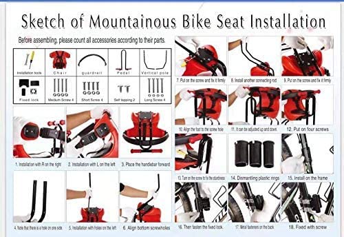 Baby Seat For Bike, Child Front Baby Seat Bike Carrier Red - The Shopsite