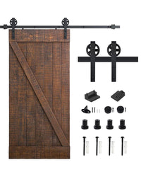 Thumbnail for Black steel barn door hardware set
