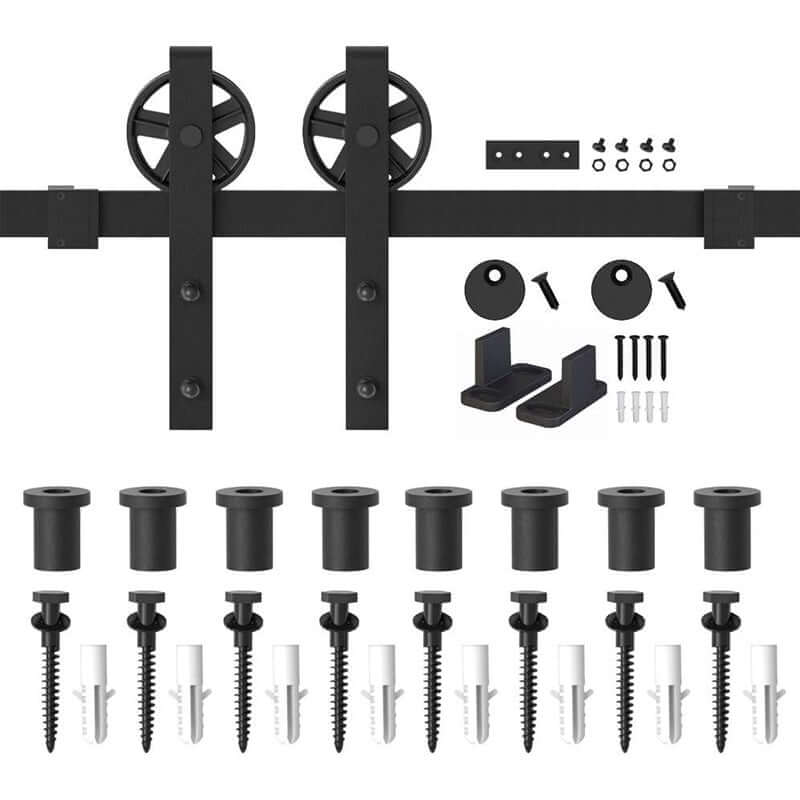 Barn Door Hardware I - Shaped Rollers Track Rail 1.5m - The Shopsite