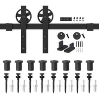 Thumbnail for Barn Door Hardware I - Shaped Rollers Track Rail 1.5m - The Shopsite