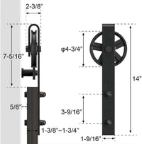 Thumbnail for Barn Door Hardware I - Shaped Rollers Track Rail 2.5m - The Shopsite