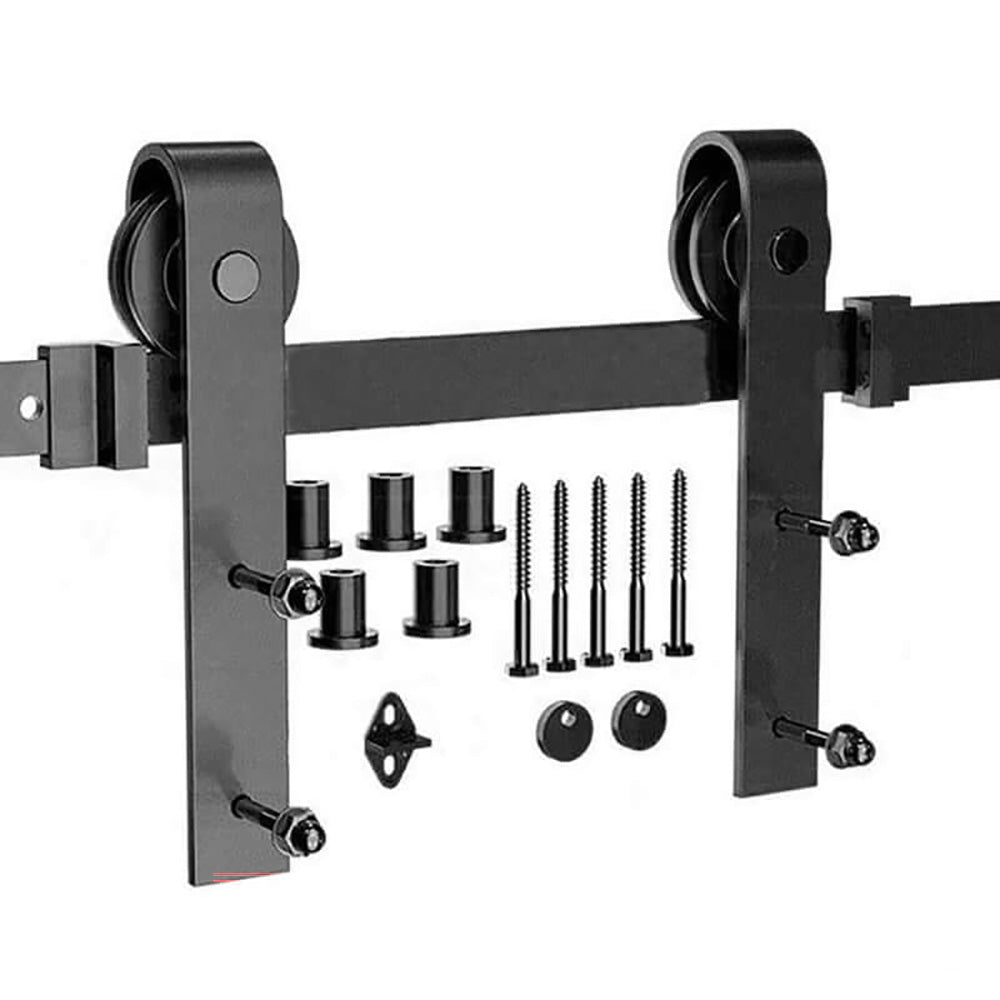 Barn door hardware 23m demonstrating door panel thickness fit
