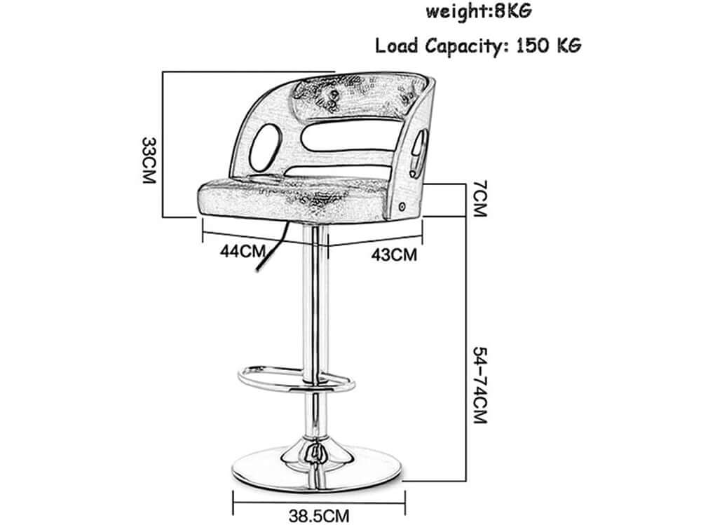 Barstools Barstools Retro Chair Footrest With Pu Seat - The Shopsite