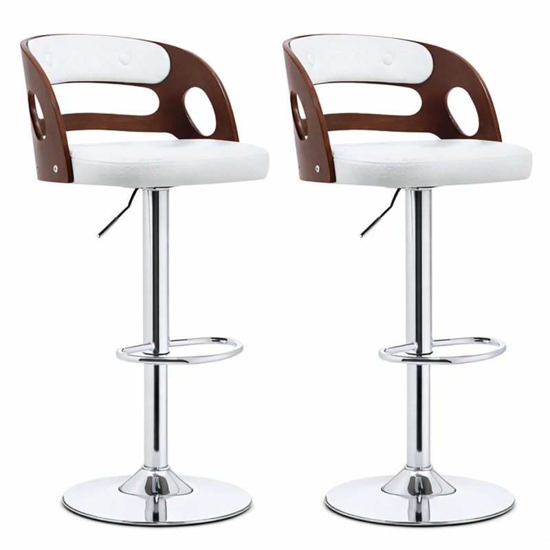 Retro bar stool with wood backrest and PU seat