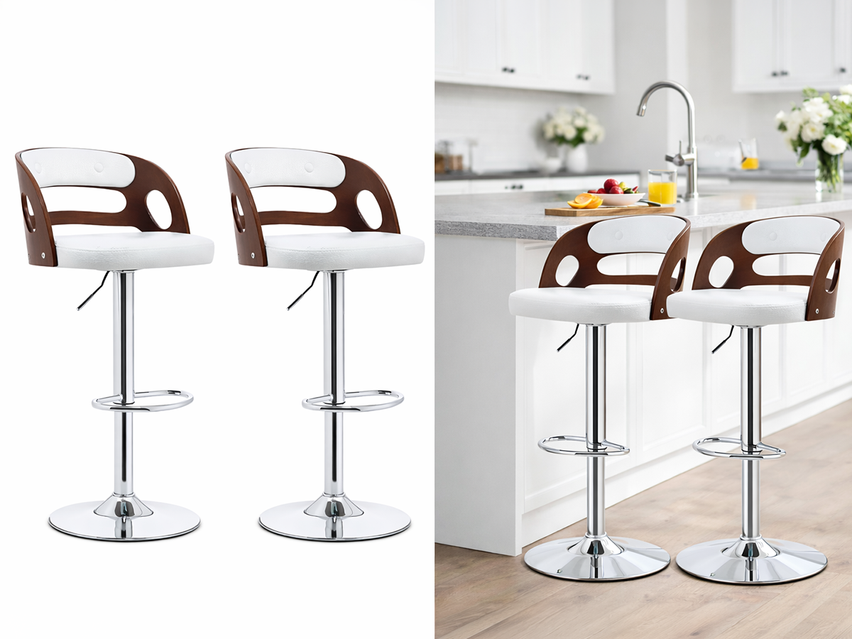 Bar stool set of two in kitchen