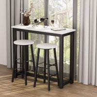 Thumbnail for Bar Table and Bar Stools 3 Piece Dining Set Counter Height Table with 2 Stools