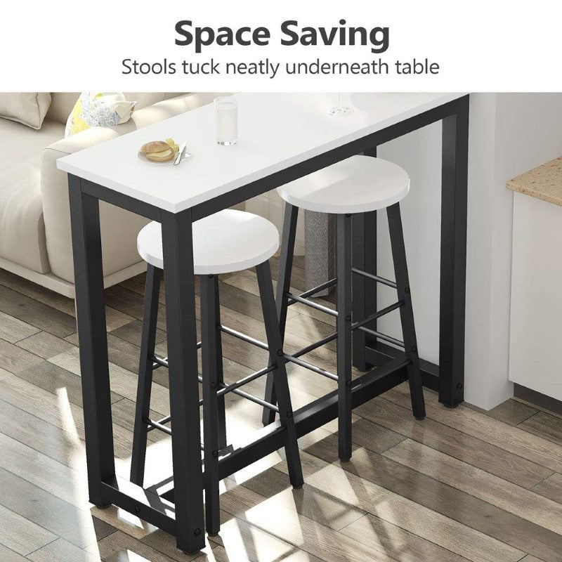 Bar Table and Bar Stools 3 Piece Dining Set Counter Height Table with 2 Stools