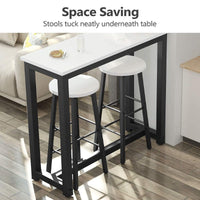 Thumbnail for Bar Table and Bar Stools 3 Piece Dining Set Counter Height Table with 2 Stools