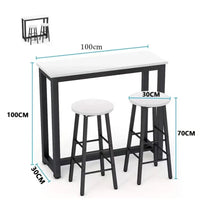 Thumbnail for Bar Table and Bar Stools 3 Piece Dining Set Counter Height Table with 2 Stools