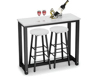 Thumbnail for Bar Table and Bar Stools 3 Piece Dining Set Counter Height Table with 2 Stools