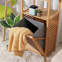 Thumbnail for Bamboo Bathroom Cabinet Hamper Cabinet Organizer