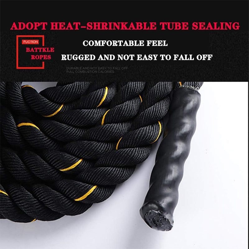 Battle Rope Stock Photo Battle Rope 38mm Diameter 9m Length Black Yellow – Homyspire