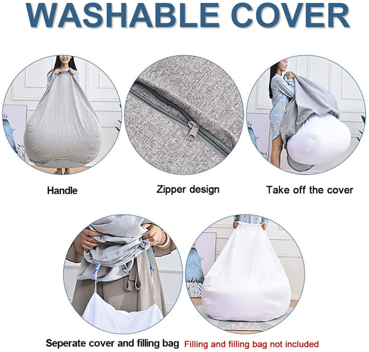 Large Beanbag Cover 2Pcs