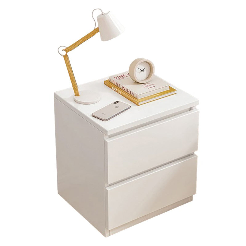 Bedside table white finish detail