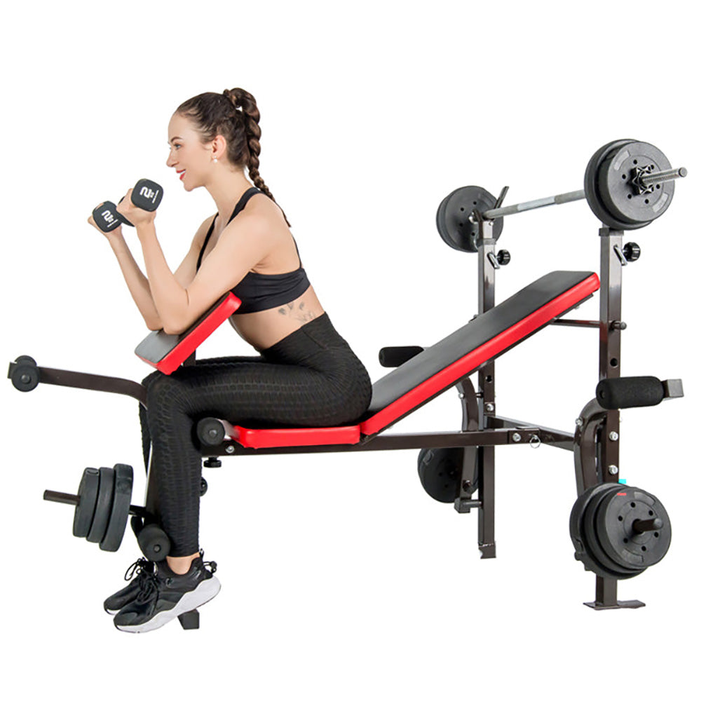 Durable black weight bench for strength training