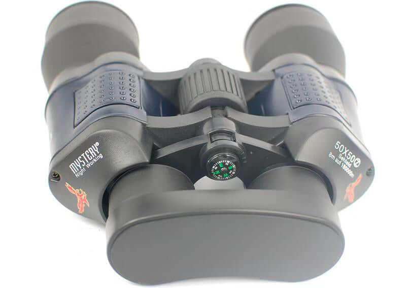Binoculars held for comfortable viewing