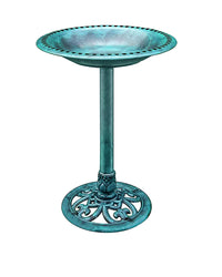 Thumbnail for Outdoor Traditional Resin Garden Bird Bath-Green