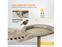 Thumbnail for Outdoor Traditional Resin Garden Bird Bath-Copper
