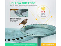 Thumbnail for Outdoor Traditional Resin Garden Bird Bath-Green